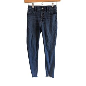 J Brand Lillie High Rise Crop Skinny Jeans Dark Wash Button Fly Women Size 26